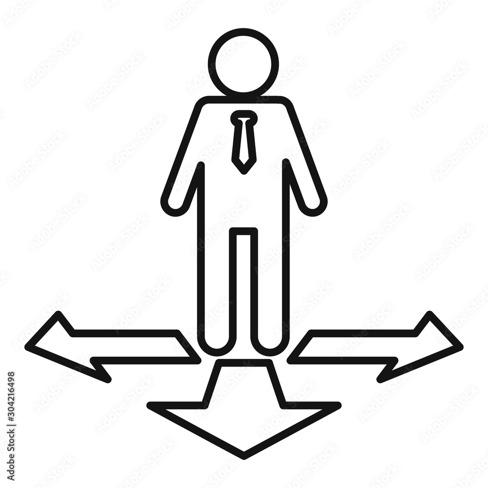 Poster choose right way icon. outline choose right way vector icon for web design isolated on white backgro