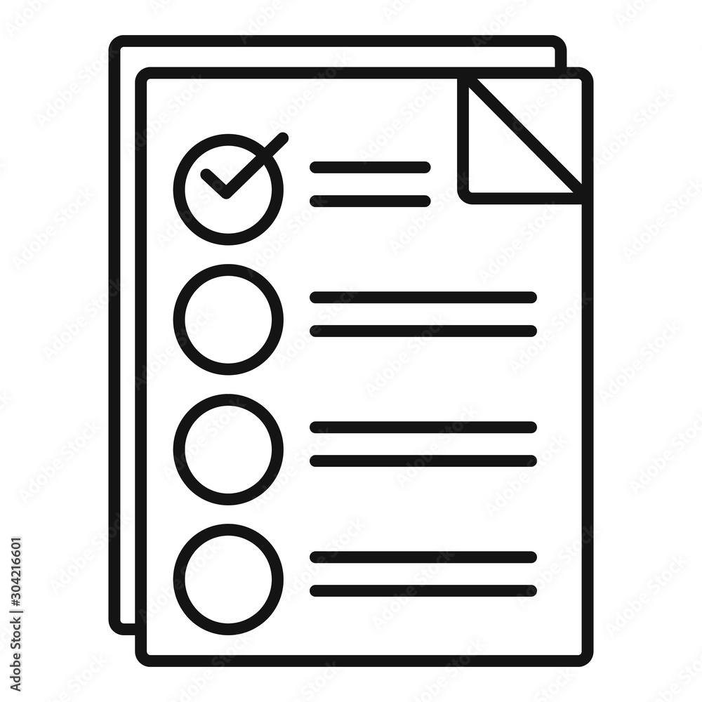 Poster checklist icon. outline checklist vector icon for web design isolated on white background