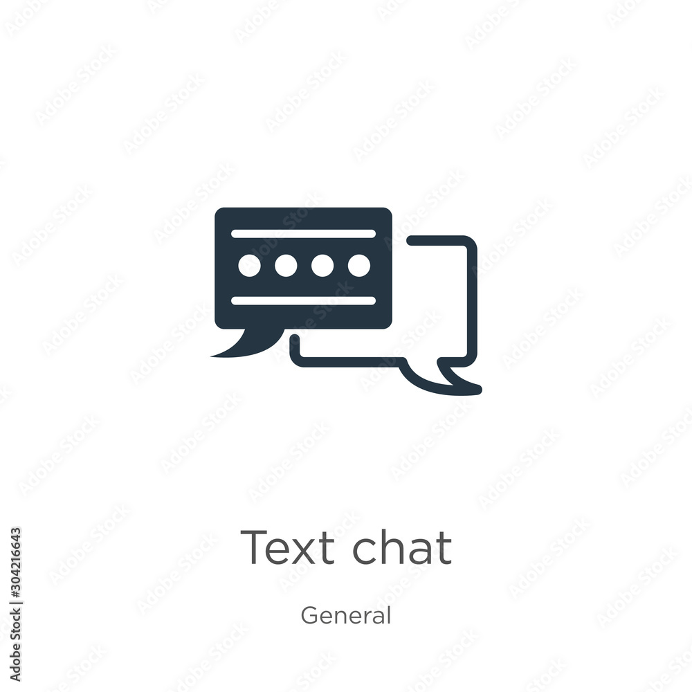 Poster text chat icon vector. trendy flat text chat icon from general collection isolated on white backgrou