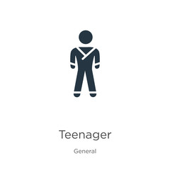 Teenager icon vector. Trendy flat teenager icon from general collection isolated on white background. Vector illustration can be used for web and mobile graphic design, logo, eps10