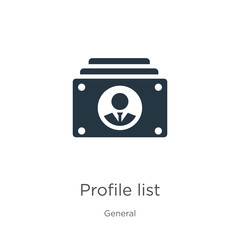 Profile list icon vector. Trendy flat profile list icon from general collection isolated on white background. Vector illustration can be used for web and mobile graphic design, logo, eps10