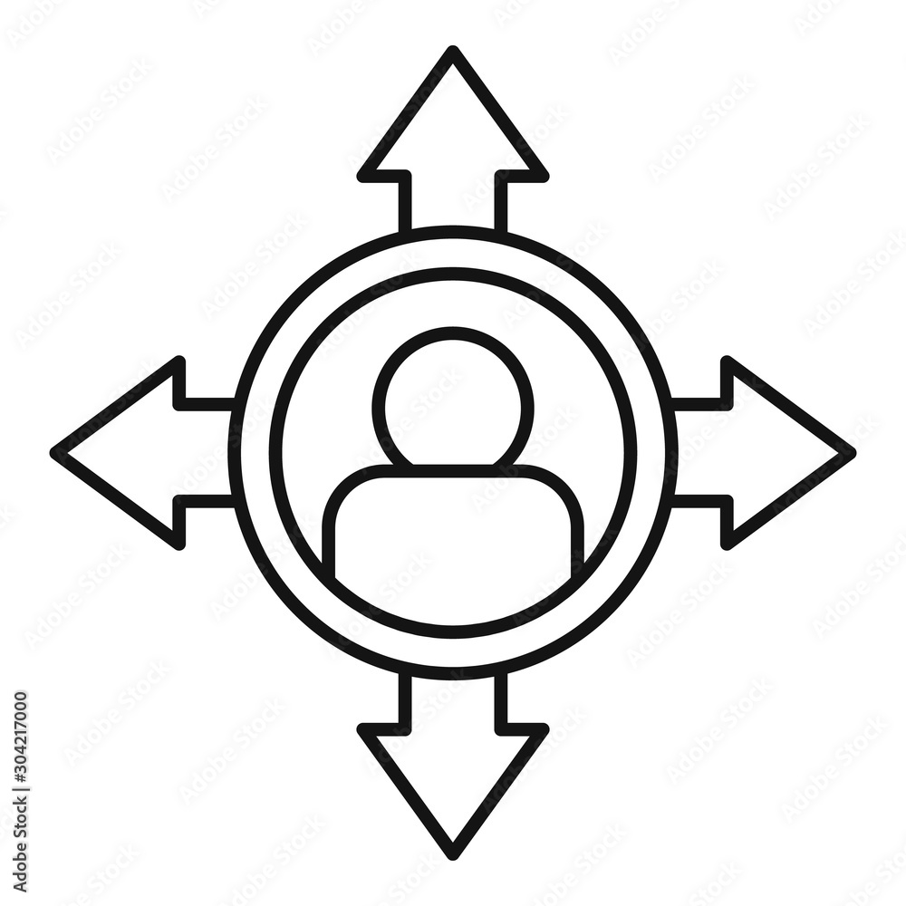 Poster man right decision icon. outline man right decision vector icon for web design isolated on white bac