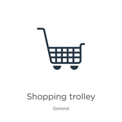 Shopping trolley icon vector. Trendy flat shopping trolley icon from general collection isolated on white background. Vector illustration can be used for web and mobile graphic design, logo, eps10