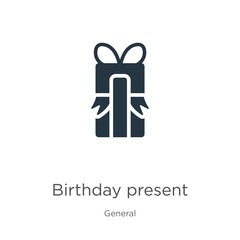 Birthday present icon vector. Trendy flat birthday present icon from general collection isolated on white background. Vector illustration can be used for web and mobile graphic design, logo, eps10