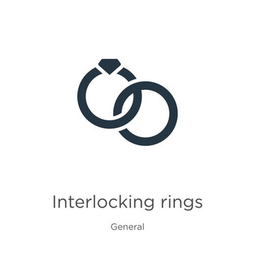 Interlocking Rings Icon Vector. Trendy Flat Interlocking Rings Icon From General Collection Isolated On White Background. Vector Illustration Can Be Used For Web And Mobile Graphic Design, Logo, Eps10