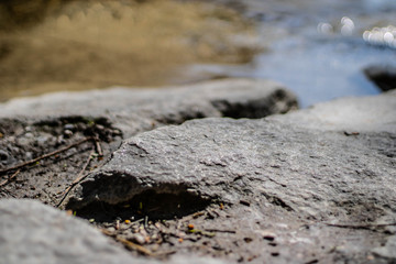 stone at river