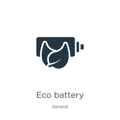 Obraz premium Eco battery icon vector. Trendy flat eco battery icon from general collection isolated on white background. Vector illustration can be used for web and mobile graphic design, logo, eps10