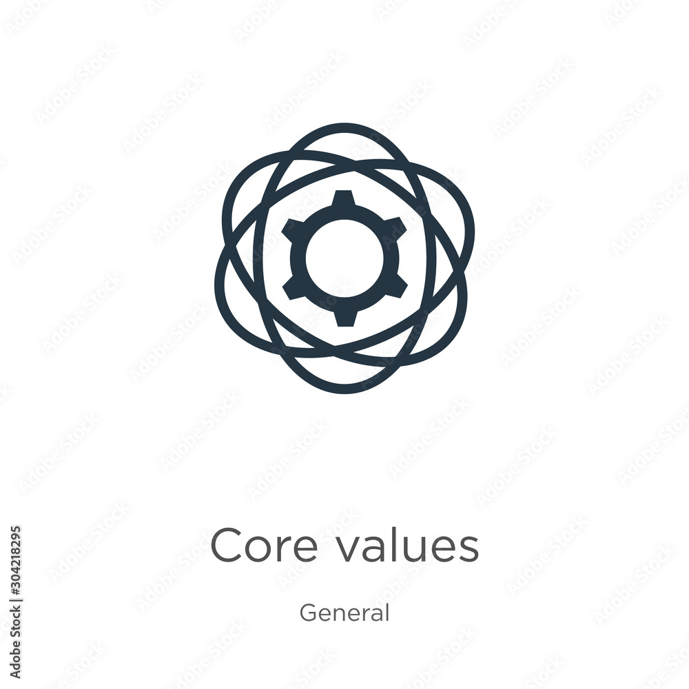 Aufkleber core values icon vector. trendy flat core values icon from general collection isolated on white back