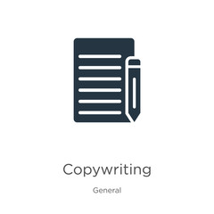 Copywriting icon vector. Trendy flat copywriting icon from general collection isolated on white background. Vector illustration can be used for web and mobile graphic design, logo, eps10