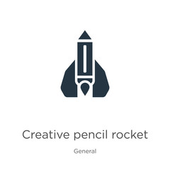 Creative pencil rocket icon vector. Trendy flat creative pencil rocket icon from general collection isolated on white background. Vector illustration can be used for web and mobile graphic design,