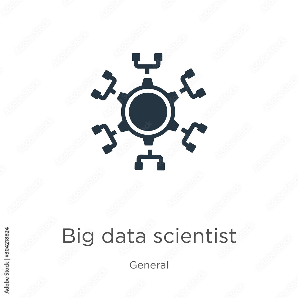 Aufkleber big data scientist icon vector. trendy flat big data scientist icon from general collection isolated
