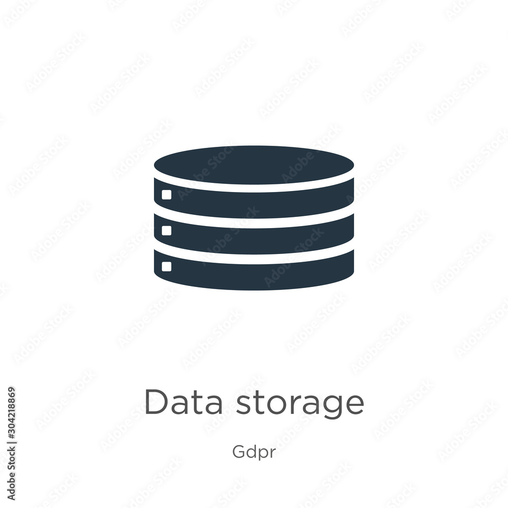 Aufkleber data storage icon vector. trendy flat data storage icon from gdpr collection isolated on white backg