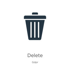 Delete icon vector. Trendy flat delete icon from gdpr collection isolated on white background. Vector illustration can be used for web and mobile graphic design, logo, eps10