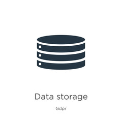 Data storage icon vector. Trendy flat data storage icon from gdpr collection isolated on white background. Vector illustration can be used for web and mobile graphic design, logo, eps10