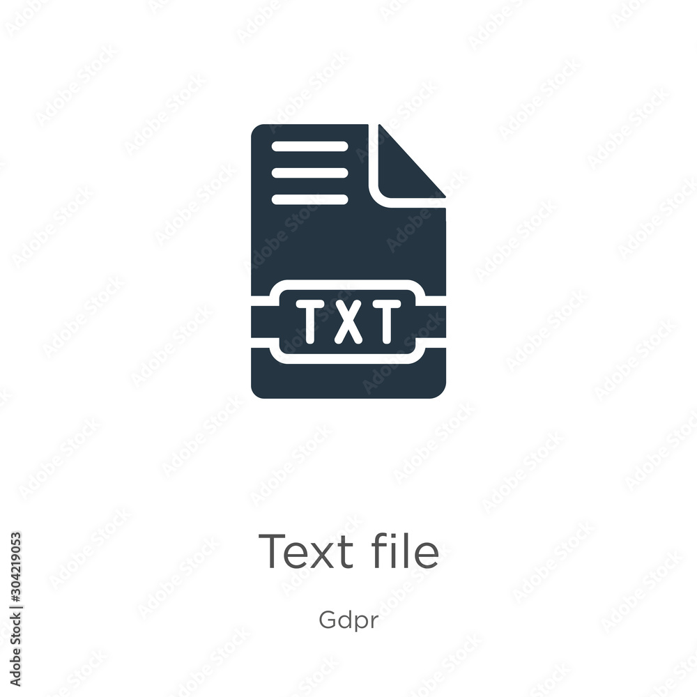 Poster text file icon vector. trendy flat text file icon from gdpr collection isolated on white background.