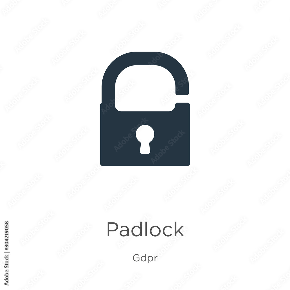 Poster padlock icon vector. trendy flat padlock icon from gdpr collection isolated on white background. vec
