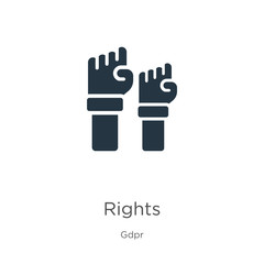 Rights icon vector. Trendy flat rights icon from gdpr collection isolated on white background. Vector illustration can be used for web and mobile graphic design, logo, eps10