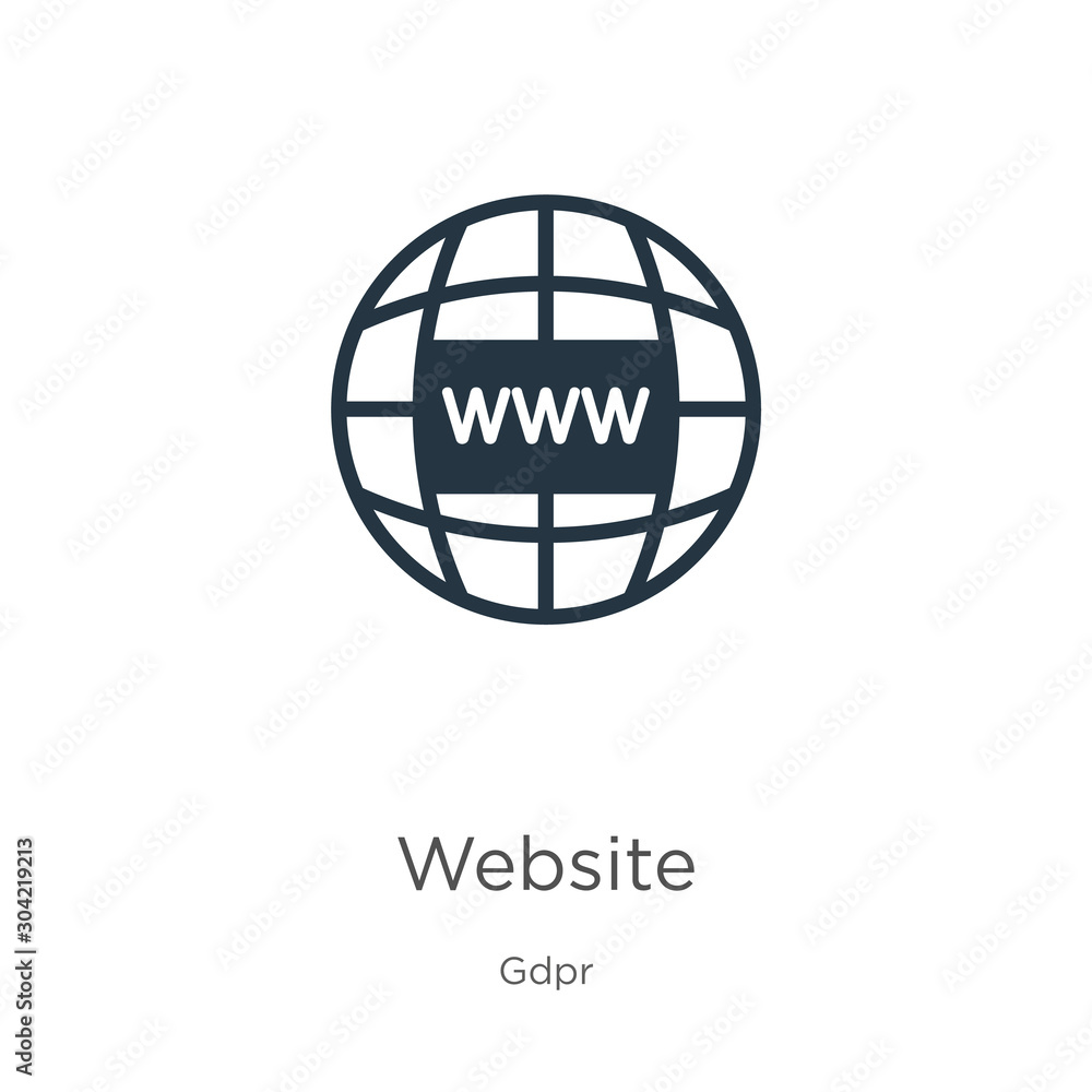 Poster website icon vector. trendy flat website icon from gdpr collection isolated on white background. vec