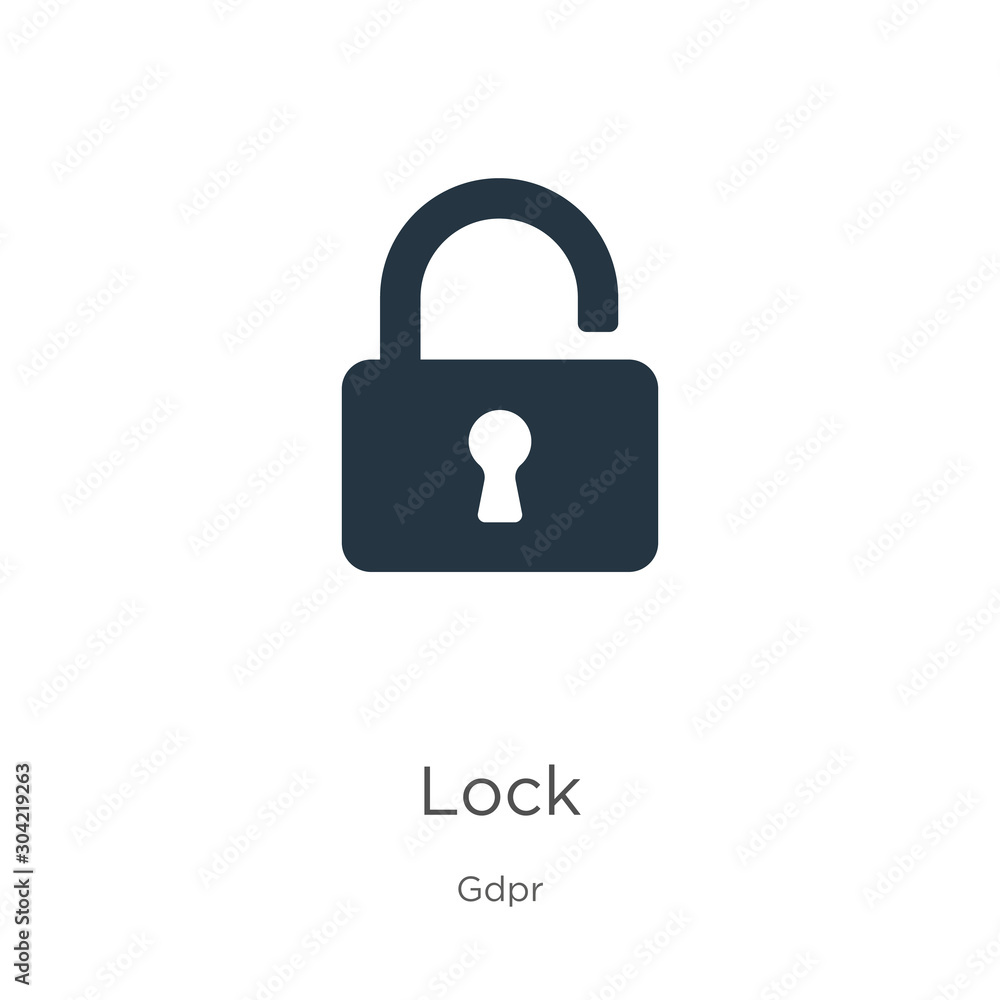 Poster lock icon vector. trendy flat lock icon from gdpr collection isolated on white background. vector il