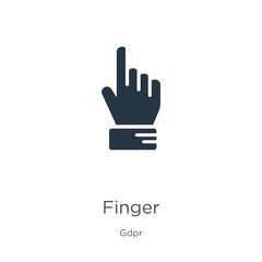 Finger icon vector. Trendy flat finger icon from gdpr collection isolated on white background. Vector illustration can be used for web and mobile graphic design, logo, eps10