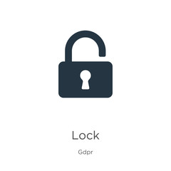 Lock icon vector. Trendy flat lock icon from gdpr collection isolated on white background. Vector illustration can be used for web and mobile graphic design, logo, eps10