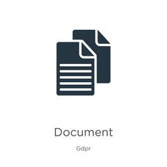 Document icon vector. Trendy flat document icon from gdpr collection isolated on white background. Vector illustration can be used for web and mobile graphic design, logo, eps10