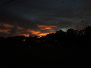 Sunset in the National Park of Monteverde. Costa Rica