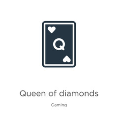 Queen of diamonds icon vector. Trendy flat queen of diamonds icon from gaming collection isolated on white background. Vector illustration can be used for web and mobile graphic design, logo, eps10