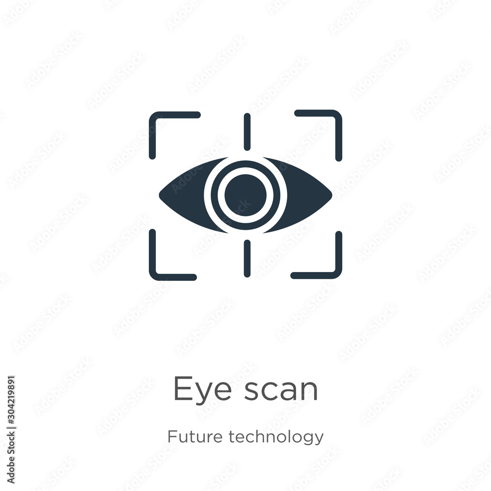 Poster eye scan icon vector. trendy flat eye scan icon from future technology collection isolated on white 