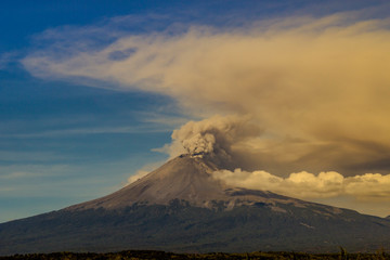 Active Popocatepetl volcano in Mexico,fumarole
