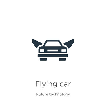 Flying car icon vector. Trendy flat flying car icon from future technology collection isolated on white background. Vector illustration can be used for web and mobile graphic design, logo, eps10
