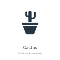 Fototapeta premium Cactus icon vector. Trendy flat cactus icon from furniture collection isolated on white background. Vector illustration can be used for web and mobile graphic design, logo, eps10