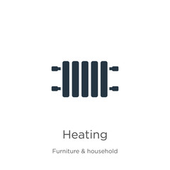 Heating icon vector. Trendy flat heating icon from furniture collection isolated on white background. Vector illustration can be used for web and mobile graphic design, logo, eps10