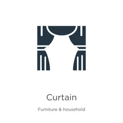 Curtain icon vector. Trendy flat curtain icon from furniture collection isolated on white background. Vector illustration can be used for web and mobile graphic design, logo, eps10