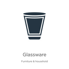 Glassware icon vector. Trendy flat glassware icon from furniture and household collection isolated on white background. Vector illustration can be used for web and mobile graphic design, logo, eps10