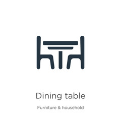 Dining table icon vector. Trendy flat dining table icon from furniture and household collection isolated on white background. Vector illustration can be used for web and mobile graphic design, logo,