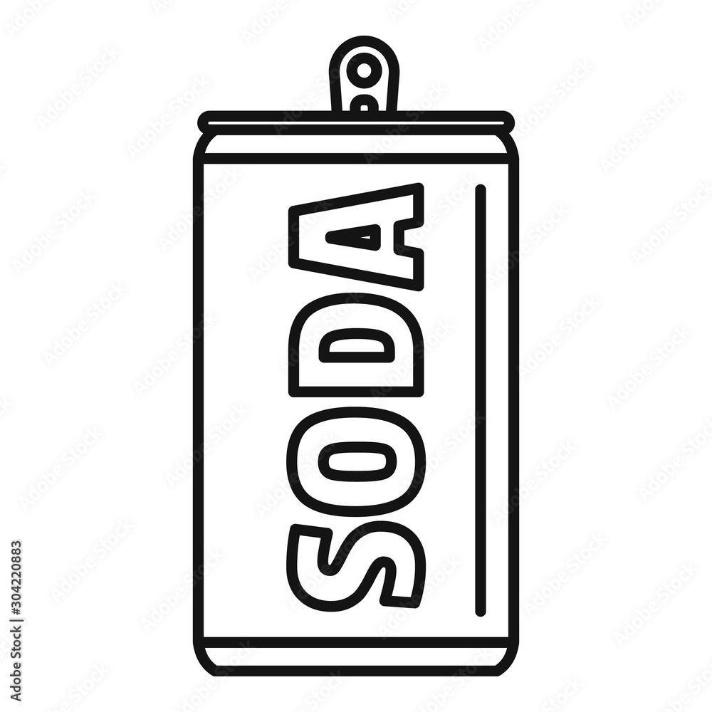 Poster soda tin can icon. outline soda tin can vector icon for web design isolated on white background