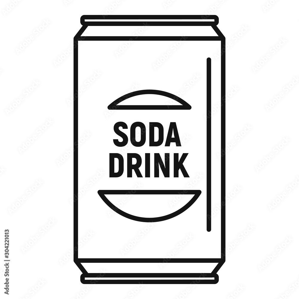 Poster soda drink can icon. outline soda drink can vector icon for web design isolated on white background