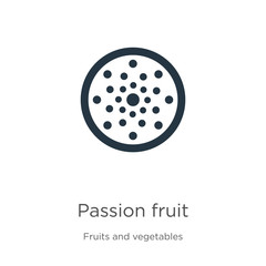 Passion fruit icon vector. Trendy flat passion fruit icon from fruits collection isolated on white background. Vector illustration can be used for web and mobile graphic design, logo, eps10