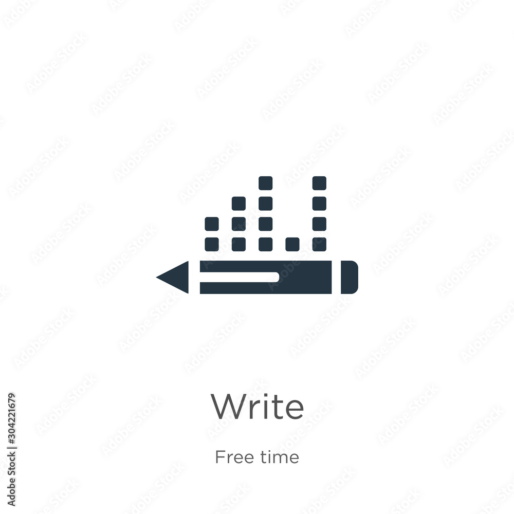 Poster write icon vector. trendy flat write icon from hobbies collection isolated on white background. vect