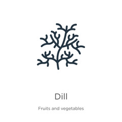 Dill icon vector. Trendy flat dill icon from fruits and vegetables collection isolated on white background. Vector illustration can be used for web and mobile graphic design, logo, eps10
