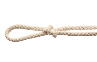 Rope with loop on white background