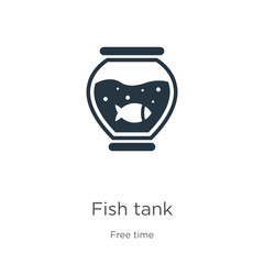 Fish tank icon vector. Trendy flat fish tank icon from free time collection isolated on white background. Vector illustration can be used for web and mobile graphic design, logo, eps10