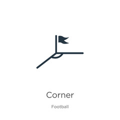 Corner icon vector. Trendy flat corner icon from football collection isolated on white background. Vector illustration can be used for web and mobile graphic design, logo, eps10