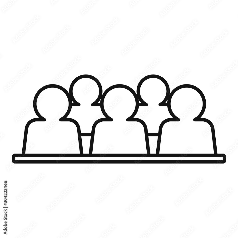 Poster audience group icon. outline audience group vector icon for web design isolated on white background