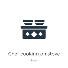 Chef cooking on stove icon vector. Trendy flat chef cooking on stove icon from food collection isolated on white background. Vector illustration can be used for web and mobile graphic design, logo,