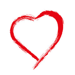 Heart shape frame with brush painting isolated on white background. Grunge stamps. Valentine's Day signs. Vector illustration.