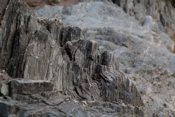 Fototapeta na wymiar granite rock, quartz and nickel streaks