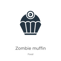Zombie muffin icon vector. Trendy flat zombie muffin icon from food collection isolated on white background. Vector illustration can be used for web and mobile graphic design, logo, eps10