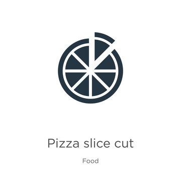 Pizza slice cut icon vector. Trendy flat pizza slice cut icon from food collection isolated on white background. Vector illustration can be used for web and mobile graphic design, logo, eps10